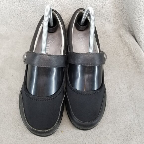 Alegria Shoes Womens EU 38 US 8-8.5 Maya Black Leather Mary Jane Clogs - Picture 4 of 13